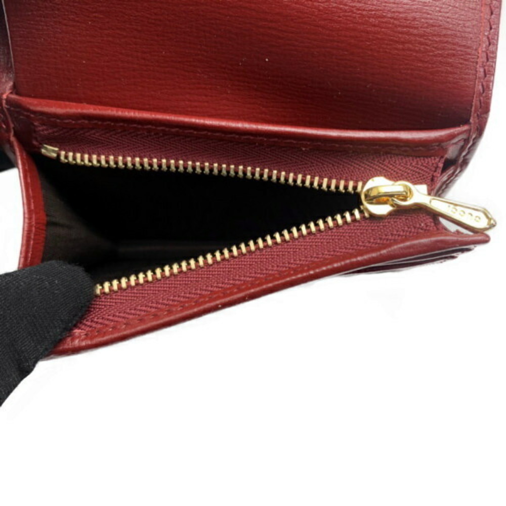 Gucci Compact Wallet Interlocking GG Leather Wine… - image 2
